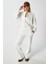 Kadın Darcy Içi Polarlı Oversize Kalıp Ekru Alt Üst Eşofman Takımı 2