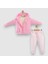 3 Lü Kız Bebek Takımı Seti, Kapüşonlu Fermuarlı Ceket, Pijama Mevsimlik Takım 1