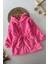 Belden Bağcık Detaylı Kapüşonlu Peluş Kız çocuk mont - Pembe 2