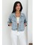 Kadın Taş Detaylı Denim Ceket – Astarsız & Cool Model 1