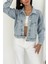 Kadın Taş Detaylı Denim Ceket – Astarsız & Cool Model 2