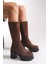 Lvamel Kadın Diz Altı Topuklu Çizme 0012501 1