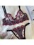 Çiçek Motifli Dantel Detaylı( Balenli) Bralet Sütyen-Külot Takım 1