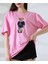Ayıcıklı Oversize Tişört Pembe 2