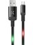DC09 Ses Duyarlı Işıklı Micro USB Kablo 1m 2A - Siyah 1