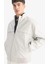 Oversize Fit Geniş Kalıp Dik Yaka Fermuarlı Cepli Suni Deri Ceket Mont E8818AX25AU 1