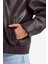Dad Fit Polo Yaka Fermuarlı Suni Deri Ceket F2681AX25AU 7