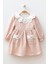 Çiçek Işlemeli Yaka ve Cep Detaylı Kız çocuk elbise - Pembe 1