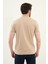 Düz Bej Slim Fit Bisiklet Yaka Basic Erkek T-Shirt 3