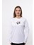 Kadın Uzun Kollu Kelebek Baskılı Beyaz Renk Tshırt 1