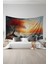 Kırmızı Ağaç Desenli Duvar Halısı Duvar Örtüsü Tapestry Süet Dokulu Kumaş 2
