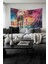 Ay Işığı Fil ve Kız Desenli Duvar Halısı Duvar Örtüsü Tapestry Süet Dokulu Kumaş 2