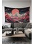 Kızıl Dağ Desenli Duvar Halısı Duvar Örtüsü Tapestry Süet Dokulu Kumaş 2