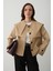 Camel Sakura Geniş Yaka Kısa Trençkot - 7530 2