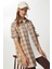 Kareli Oversize Oduncu Gömlek LDZ0049 Krem Bej 2