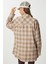 Kareli Oversize Oduncu Gömlek LDZ0049 Krem Bej 5