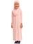 Penye Kendinden Başörtülü Çocuk Namaz Elbisesi Açık Pembe/ 6-7-8 Yaş 1
