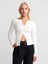 31993 Fermuar Detaylı Uzun Kollu Top-Ekru 1
