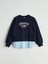 Lcw Kids Lacivert Bisiklet Yaka Baskılı Kız Çocuk Sweatshirt 1