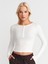 31442 Uzun Kollu Çıtçıt Düğmeli Top-Ekru 1