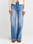 72047 Likralı Wideleg Denim Pantolon-Mavi 4