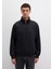 Yarı Fermuarlı Siyah Basic Sweatshirt 0S10278-900 3