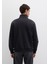 Yarı Fermuarlı Siyah Basic Sweatshirt 0S10278-900 4