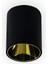 Sıva Üstü Yuvarlak Spot Armatür, GU10 Duylu, Siyah Dış, Gold İç Kaplama Armatür 1
