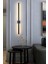 Modern Dekoratif Kılıç Led Duvar Aplik 70 Cm Siyah Profil (Dikdörtgen Rozanslı) 3000K Sarı Işık 5
