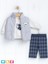 M.Ç FAMİLYSTORE Erkek Bebek Yelekli Kombin 3lü Kalın Üç Iplik Ayıcık Takım Baby Outfit 2