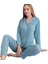 Uzun Kol Düğmeli Kadın Pijama Takımı Celestina Notte Ev Giyim Hediyelik 2