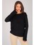 Kadın Siyah Bisiklet Yaka Uzun Kol Ince Kazak 2