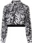 Kadın Zebra Desen Şifon Crop Bluz 1