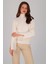 Kadın Ekru Balıkcı Yaka Kol Yırtmaçlı Kazak 1