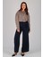 Kadın Çizgi Desen Oversize Gömlek 3