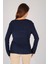 Kadın Lacivert Bisiklet Yaka Uzun Kol Ince Kazak 4