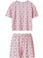 Kadın Pembe Panda Desen Tişört Şort Takım 1