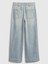 Kız Çocuk Açık Mavi High Rise Wide-Leg Ankle Jean Pantolon 3