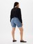 Kadın Mavi 9" Mid Rise Denim Bermuda Şort 2