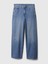 Kadın Koyu Mavi High Rise Stride Wide-Leg Ankle Jean Pantolon 3