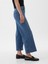 Kadın Koyu Mavi High Rise Stride Wide-Leg Ankle Jean Pantolon 7