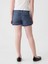 Kız Çocuk Koyu Mavi Low Rise Denim Şort 4