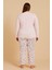 Kadın Büyük Beden 05150 % 100 Pamuk Raporlu Interlok Pijama Takımı Somon 2