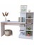 Modern Mdf Beyaz Kitaplıklı Çalışma Masası 5