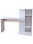 Modern Mdf Beyaz Kitaplıklı Çalışma Masası 6
