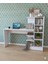 Modern Mdf Beyaz Kitaplıklı Çalışma Masası 4
