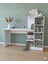 Modern Mdf Beyaz Kitaplıklı Çalışma Masası 9
