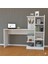 Modern Mdf Beyaz Kitaplıklı Çalışma Masası 10