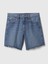 Kadın Koyu Mavi 8" Mid Rise '90S Loose Denim Bermuda Şort 3