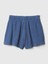 Kadın Mavi Crinkle Gauze Denim Easy Şort 2